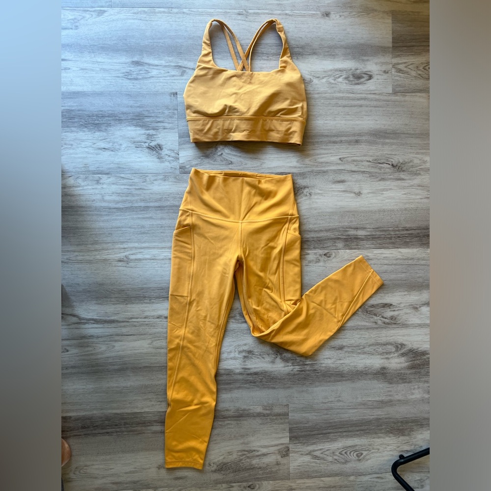 Lululemon Mango Dream Align with pocket and Energy Longline Bra Set